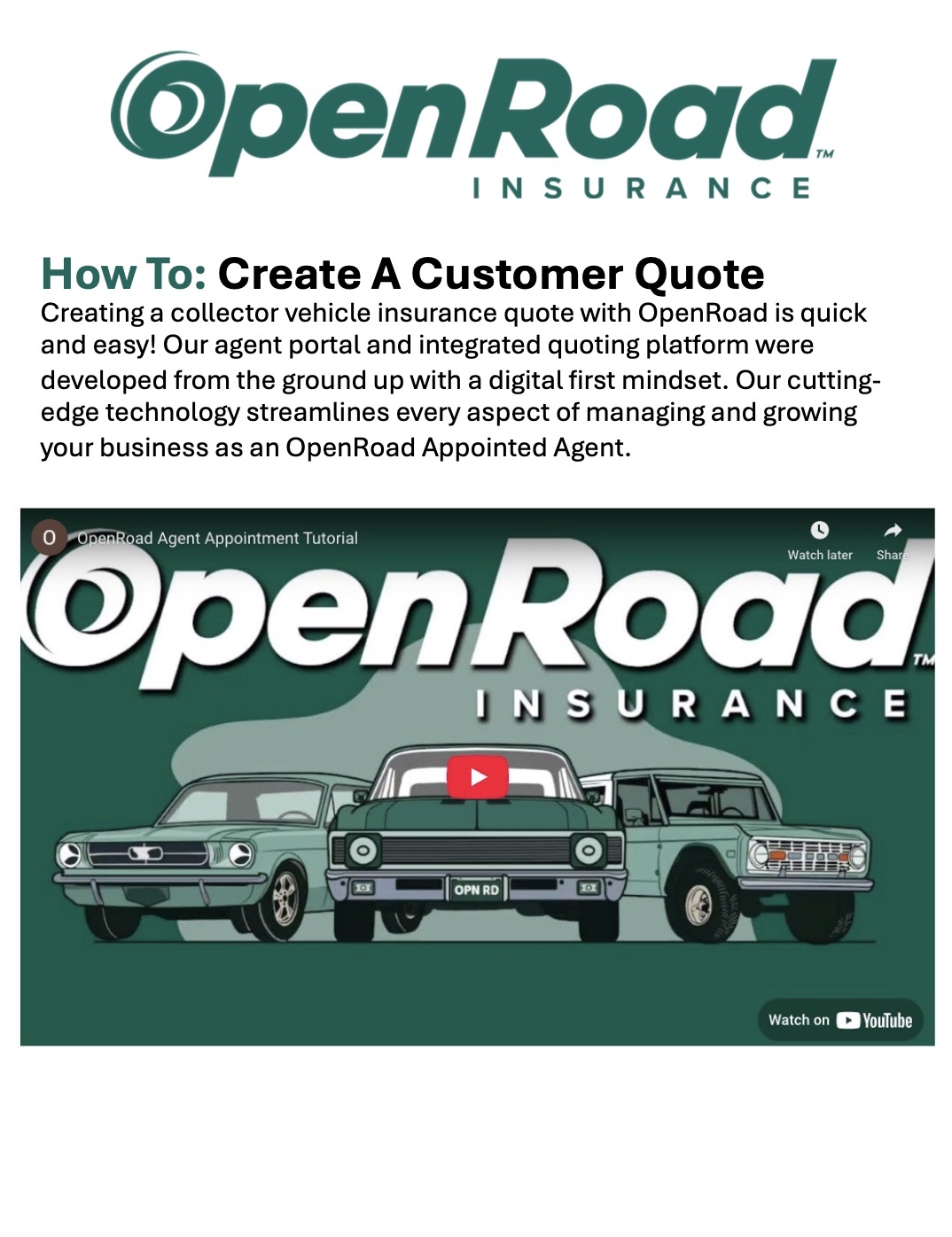 Create a customer quote